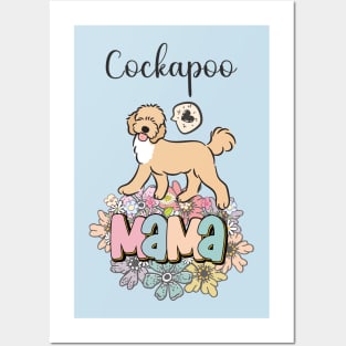 White and Apricot Cream Golden Cockapoo Mama 4 Posters and Art